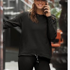 Stronger Label Cush drawstring ribbed sweater